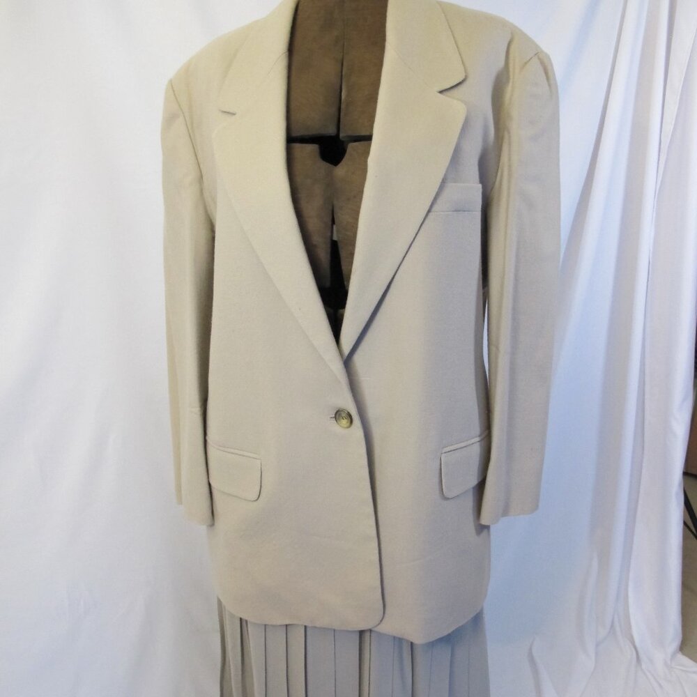Nicole Summers wool 2-piece taupe skirt suit  18